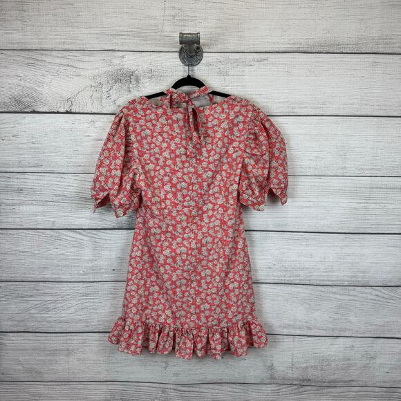 Quanta Du Soleil De Paris Women's Red & White Gingham Floral Dress Size Large - Picture 9 of 9